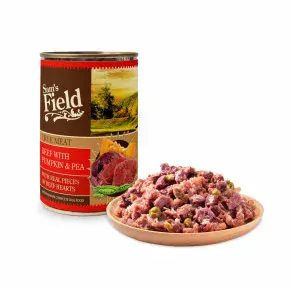 Sam's Field True Beef Meat with Pumpkin & Pea, superprémiová konzerva pro psy, 400 g (Sams Field masová konzerva)