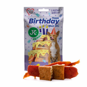 Narozeninový masový Mix, kachní maso, králičí filety a maso z lososa, 80 g