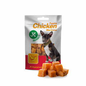Sušené kuřecí mini kostky pro štěňata, 50 g, mini masový štěněcí pamlsek (Puppies Chicken Mini Cubes Meat Snack)