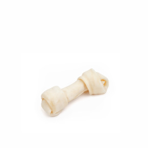 Bílý uzel z buvolí kůže, 6 cm, přírodní pamlsek