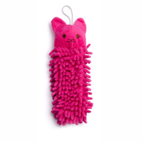 Plyšová koala "mop", pískací hračka pro psy, růžová, 25 cm, jemný froté materiál