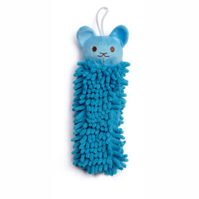 Plyšová koala "mop", pískací hračka pro psy, modrá, 25 cm, jemný froté materiál