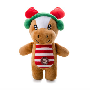 Plyšový sob X-Mas, 23 cm, plyšová pískací vánoční hračka pro psy