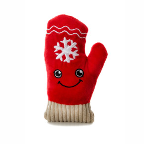 Plyšová rukavice X-Mas, 16 cm, plyšová pískací vánoční hračka pro psy