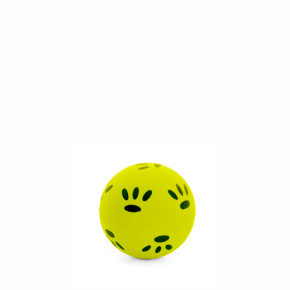 Gumový míček s tlapkami, žlutý, hračka pro psy, 7,2 cm, ideální pro aktivní hru