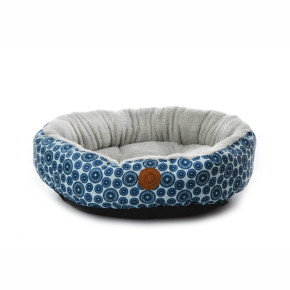 Pelíšek Ring, 60 cm, modré kruhy, pohodlný pelíšek pro malé a střední psy