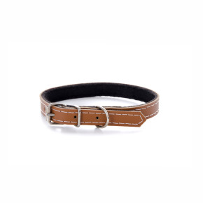 Kožený obojek JK Classic pro psy, 1,2×35 cm, hnědý