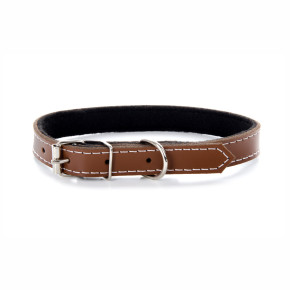 Kožený obojek JK Classic pro psy, 1,8×50 cm, hnědý