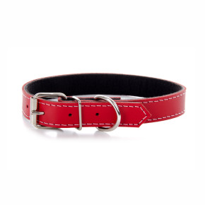 Kožený obojek JK Classic pro psy, 2,5×55 cm, červený
