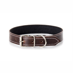Kožený obojek JK Classic pro psy, 2,5×55 cm, hnědý