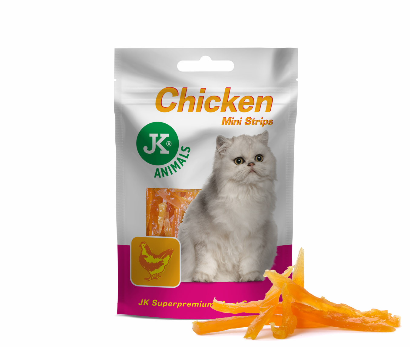 Meat Snack Cat Chicken Strips, masový pamlsek
