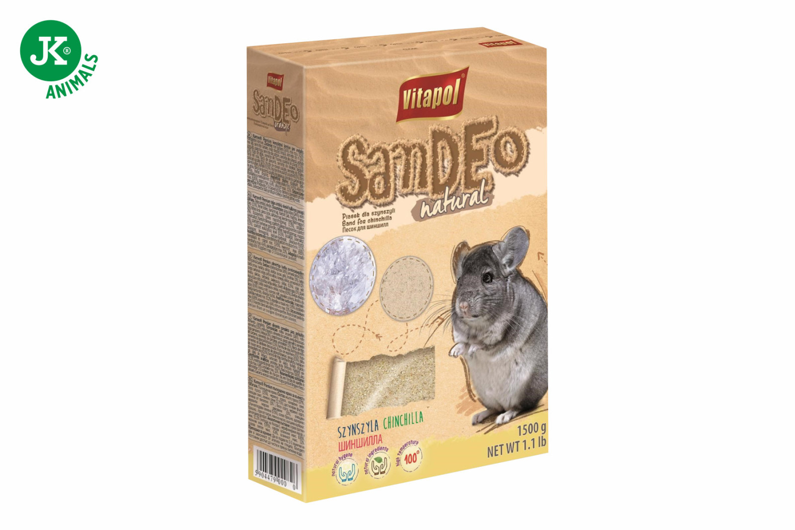 Vitapol písek Sandeo, 1,5 kg, koupací písek pro činčily