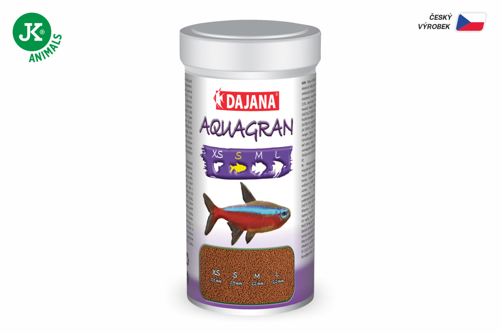 Dajana Aquagran, granule – krmivo, velikost S, 100 ml