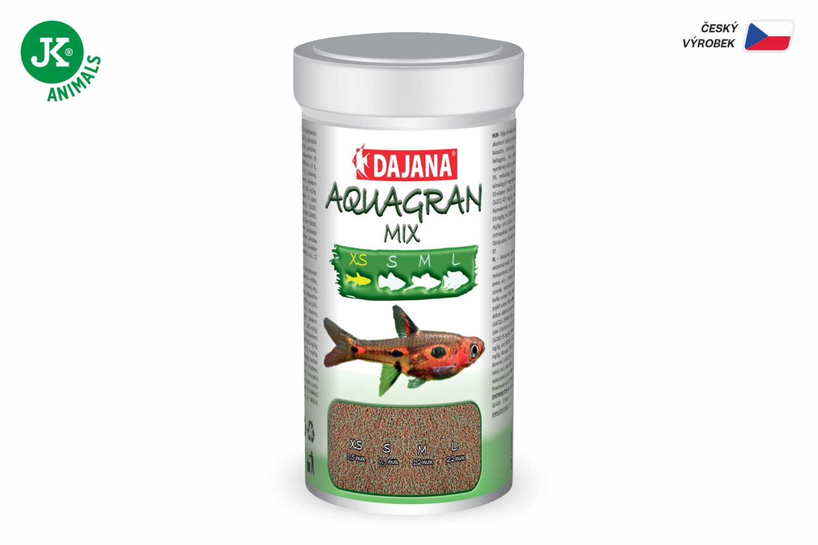 Dajana Aquagran Mix, granule – krmivo, velikost XS, 250 ml